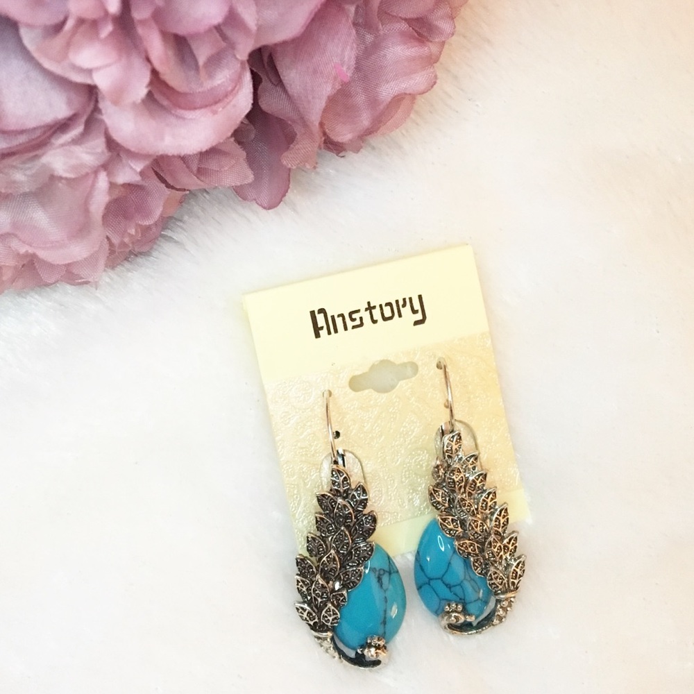 Silver turquoise earrings